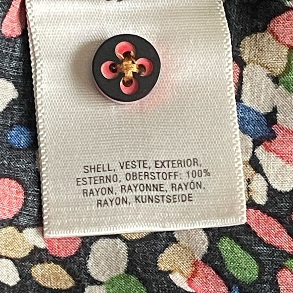 Anthropologie Maeve Wynwood Confetti Print Button Up Blouse Size 4 Pockets - Picture 9 of 11